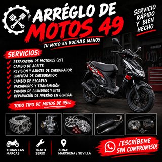ARREGLO Y REPARACIÓN DE MOTOS 49cc
