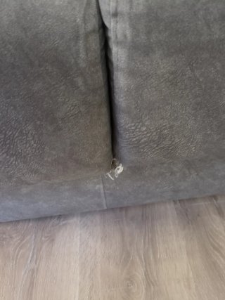 Sofá chaise longue gris tela