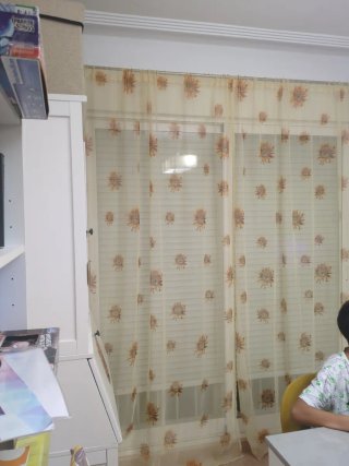4 Cortinas Beige Girasoles 2.40m