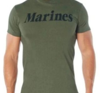 Camiseta Marines Verde Militar.manga corta