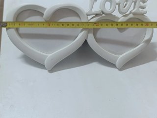 Marco de fotos doble Corazón "LOVE" - 31 cm.