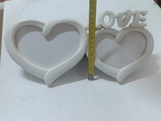 Marco de fotos doble Corazón "LOVE" - 31 cm.