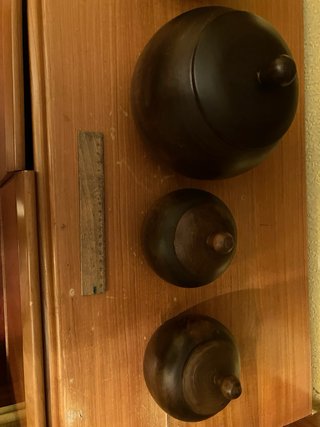 3 Cuencos de Madera con Tapa