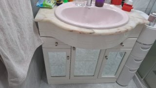 Mueble de baño lavabo mármol y madera