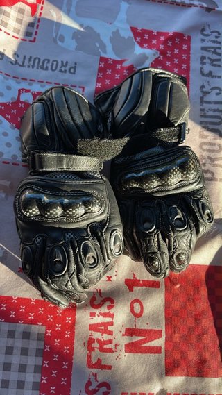 Guantes de moto cuero RST negros