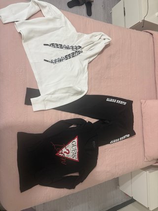 Lote Ropa Guess: Sudadera Blanca y Negra