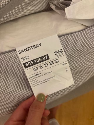 3 Cojines IKEA SANDTRAV Gris 45x45