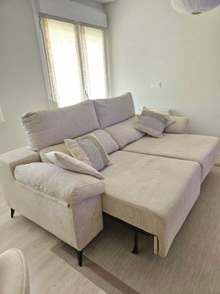 Sofá Cama Beige Tela