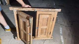 Ventana de madera rústica 70x70