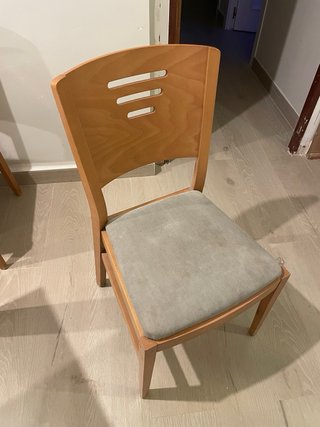 Mesa comedor madera maciza cristal + 6 sillas