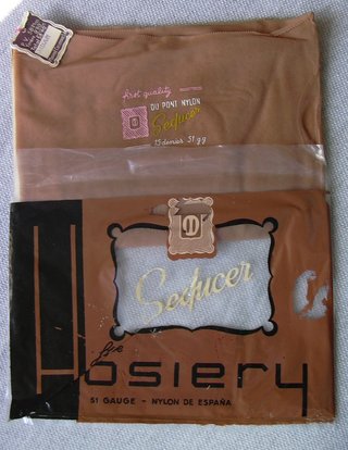 Medias Seducer Nylon Años 50 Costura Única Beige