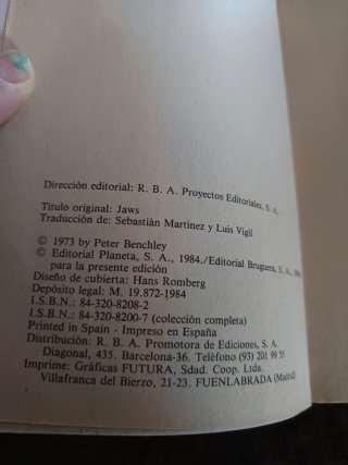 Libro Tiburón - Peter Benchley