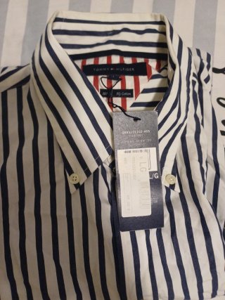 Camisa Tommy Hilfiger Rayas Azul/Blanco