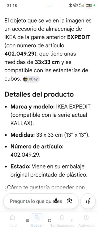 Accesorio almacenaje IKEA Expedit 402.049.29