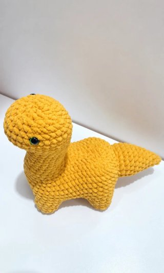 Dinosauro Amigurumi Giallo Senape