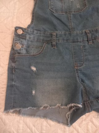 Salopette corta in denim donna
