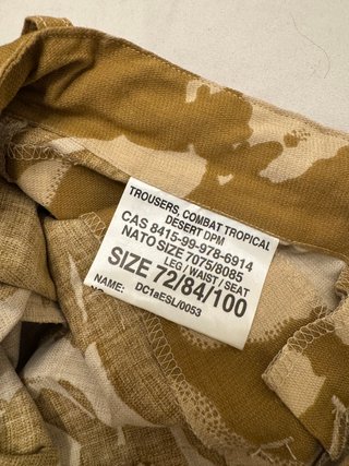 Pantalones Desert DPM Ejército Británico