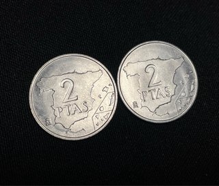 Lote 2 Sin Circular monedas de 2 ptas de 1982