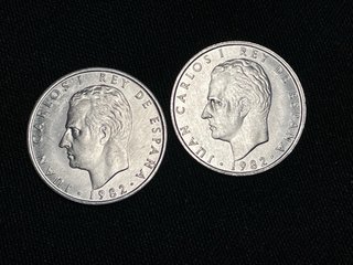 Lote 2 Sin Circular monedas de 2 ptas de 1982