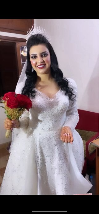 Traje de Novia Azul y Dorado
