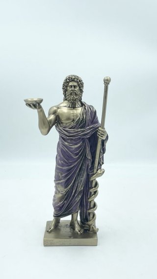 FIGURA ESCULTURA ASCLEPIO. DIOS DE LA MEDICINA