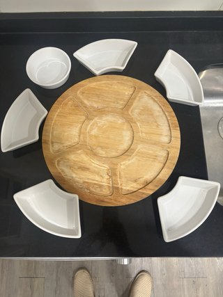 Bandeja Aperitivos Cerámica y Madera