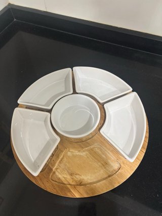 Bandeja Aperitivos Cerámica y Madera