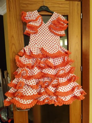 Vestido Flamenca sevillanas Niña 3-4 años