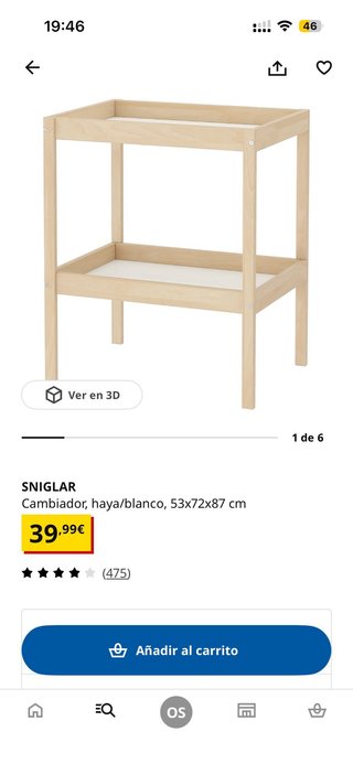 Cambiador IKEA Madera y Blanco