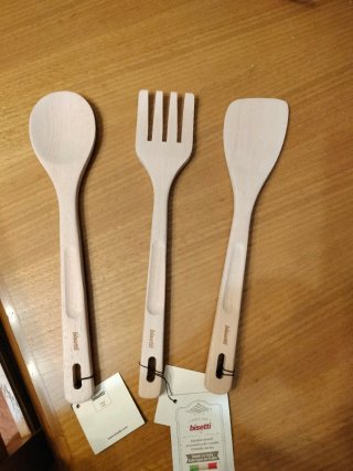 3 mestoli in legno Bisetti cm 33