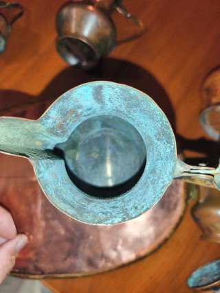 Set Rame Vintage Teiera e Tazzine