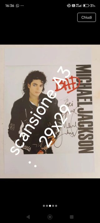 Quadro scansione Autografo Michael Jackson Bad COA