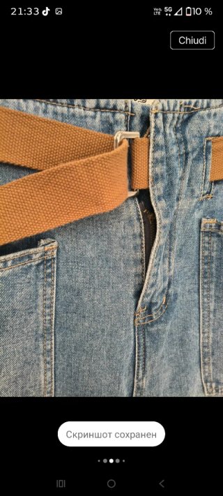Jeans Mochy vita alta con cintura