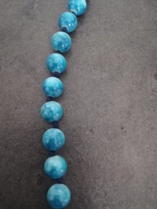 Collana vintage perle azzurre