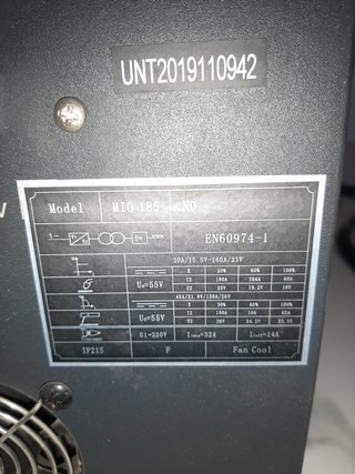 Soldadora MIG 185 inverter. Hilo/Electrodo