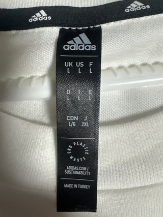Camiseta Adidas Blanca Logo Negro