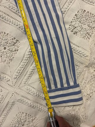 Camisa Rayas Azules y Blancas Bershka M hombre