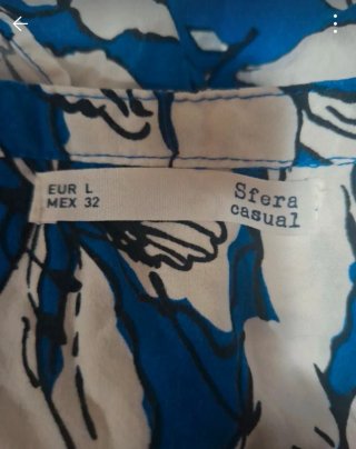 Vestido Sfera floral azul e branco tam L