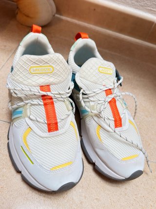 Zapatillas Lacoste Mujer Blancas Naranja