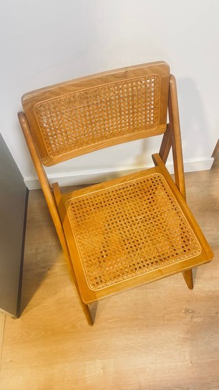 Silla plegable Zara Home ratán y madera