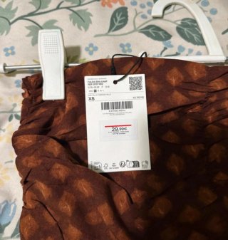 Falda larga estampada marrón