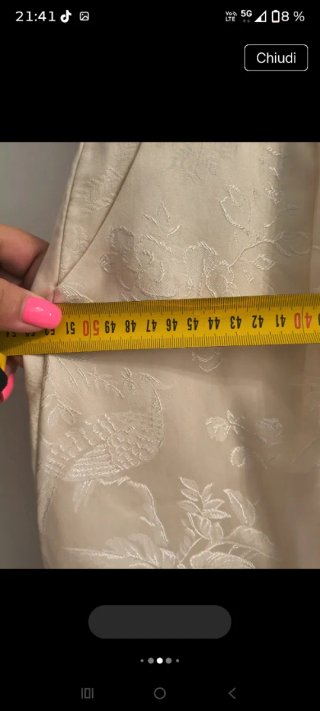 Pantaloni in seta artificiale beige