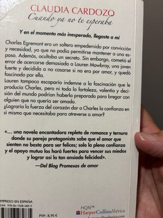 Lote de 6 libros. Novela romantica