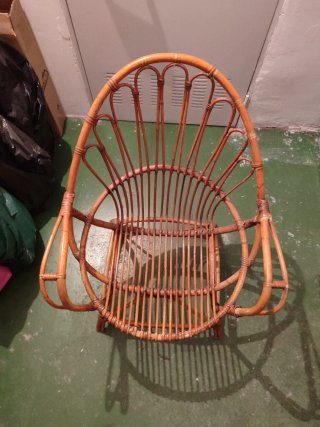 Pareja Sillas Vintage Ratán Bambú