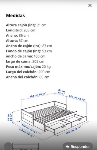 Cama Brimnes Ikea (cajones) - Casi nueva