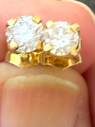Pendientes Oro 18k 1.01 Ct Diamantes Naturales