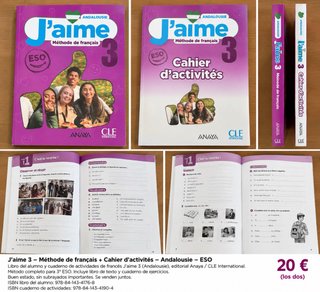 J’aime 3 Francés ESO – Libro + Cahier d’activités
