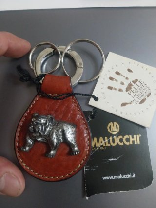 Porta Chaves Malucchi Pele Bulldog Italiano