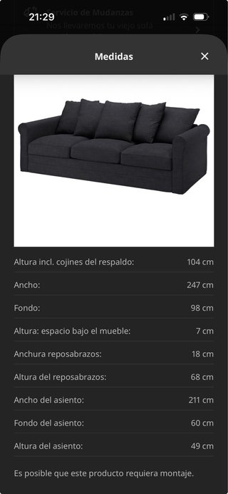 Sofá IKEA Grönlid 3 plazas blanco