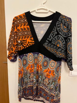 Camiseta estampada manga 3/4